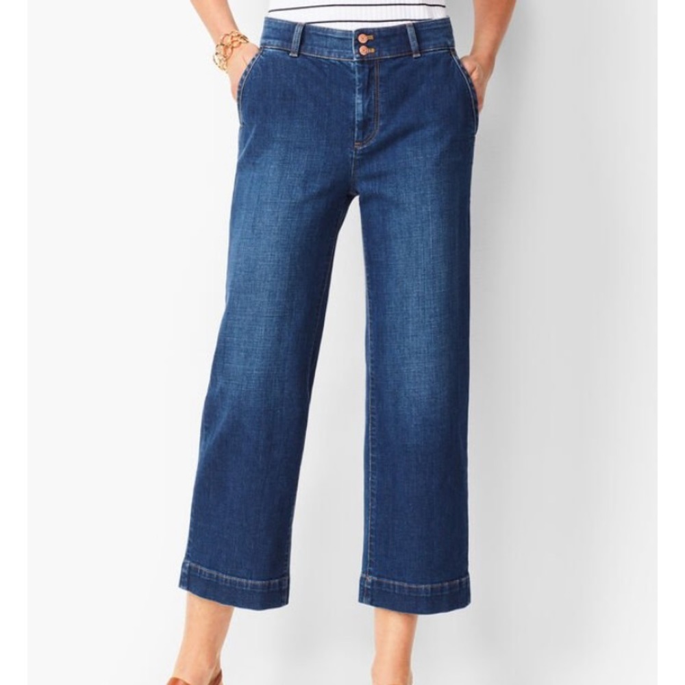 Talbots high waist wide leg crop jeans